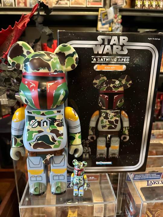 Medicom Bearbrick Star Wars Boba Fett Bape 400% & 100