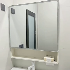 (Aluminum)Bathroom aluminum alloy mirror cabinet smart illuminated bathroom mirror
