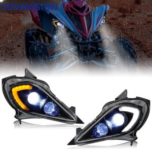 Cụm Đèn Pha LED Wolverine Tích Hợp Đèn Xi Nhan DRL Cho Yamaha Raptor 700 700R YFZ450 YFZ450R YFZ450X Chất Liệu Hợp Kim Nhôm + Nhựa PC Phụ Tùng ATV&UTV&SSV