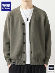 ROMON | V-Neck Open-Knit Versatile Leisure Loose Knit Sweater 2026 Autumn New