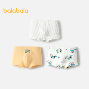Balabala ChildrenS Underwear Square Cotton Boys And Girls Four Corner Shorts No Pp Clamping Small ChildrenS Baby Skin Friendly Three Pack.