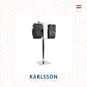 Karlsson Flip clock No Case mini black chrome stand (Table/Hanging)  [Ready Stock] Flip Clock Table clock Modern Luxury for Living Room Home Decor