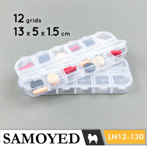 Tempat / Kotak Plastik PP Penyimpanan Serba Guna 12 Sekat / Grids / Plastic Storage Box Samoyed BX-LN12-130 (Aksesoris / Pernak-Pernik / Kosmetik / Perhiasan / Obat / Alat Tulis / Perlengkapan / Peralatan Seni / Jahit)