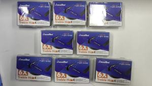 6X Fishing Treble Hook 10Pcs Triple Fishing Hook for Big Game Fishing 8# 6# 4# 2# 1# 1/0 2/0 3/0 Barbed Sharp Hooks on Hard Bait