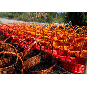 Handheld Willow Woven Fruit Basket Gift Packaging Basket Shopping Display Storage Basket Family Storage Utensils Chinese Style
