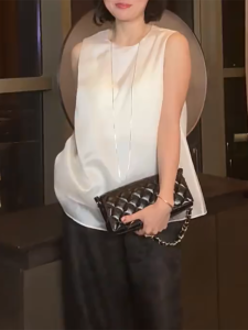QINGNAER | Elegant and Simple Tank Top T-shirt Loose Fitting