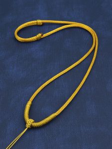 Gold Necklace Rope Classy Jade Gold Pendant Rope Mens and Womens Pendants Lanyard Handmade Adjustable Braiding String