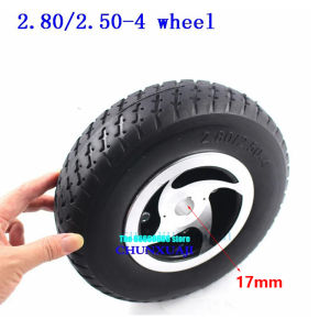 Solid Tire Wheels 2.80/2.50-4 Non Inflatable Tires+Keyway Wheel Hub Suitable for Motorcycle Electric Scooter ATV Elderly Mobile