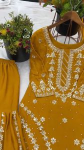 [PRE-ORDER] Ready Made Heavy Faux Georgette With Embroidery Sequence Work Suit (10-15days delivery)