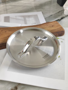 Zhuo De Ming Full Steel Cover 18/10 Stainless Steel Pot Lid Milk Pot Soup Pot Embedded Sunk Handle Cover 16-28cm