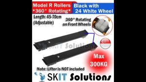 【SKIT SG】360° Rotating Fridge Washing Machine Dryer Dolly Roller Slider Furniture Moving Base Refrigerator Movable Bracket Stand Trolley Tool Mount★Adjustable Length 45cm to 70cm★Up to 300Kg★360 Degree Rotation Multi-Function Fridge Base Wheel★