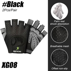 1Pair Breathable Fingerless Gloves Working Out Women Men Exercise Gloves Padded Palm Padded Hand Gloves Strength Training Gym