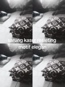 JUAL SARUNG KASUR RESLETING / SPREI RESLETING MOTIF KOTAK HITAM BAHAN PIGMEN