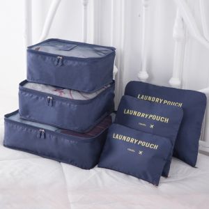 Travel Organizer Bag,6 in 1 Travel Garment Bag Compact Storage Packing Bag Thickened Zipper Lock Portable Luggage Storage Bag Oxford Cloth Waterproof Organizer