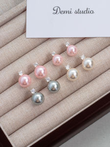 Classic Zircon Pearl Stud Earrings Pure Silver Needle Versatile Commute Fashion Jewelry Fresh out New Trend Female Accessory