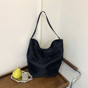 MBSQHNA Fashion Large Capacity Casual Silk Luster Womens Shoulder Soft Tote Bag 2024 New Korean Style Shopping Bag