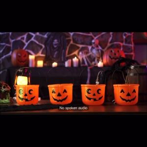Believe Large Size 6-Piece Halloween Bucket - Includes Pumpkin Halloween Basket Pumpkin Basket for Kids & Pumpkin Basket for Halloween Decorations Set Along with Pumpkin Decorations Spider Web Decoration & Halloween Party Decors