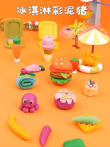 Oldlaiben Kids Clay Noodle Maker Dough Mold Set Pig Chef Pretend Play Mainan Kanak DIY Edukasi Gift