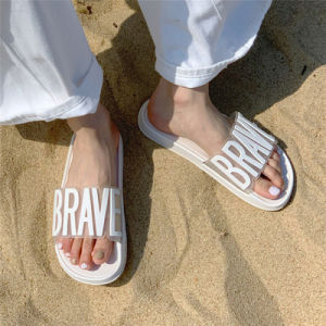 Summer Outdoor Womens Flat Sandals Fashionable Fairy Tale Style Thong Slippers Korean Version Youth Casual PVC Themed Solid Color