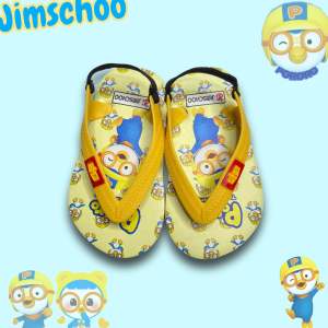 SANDAL BABY KIDS - SANDAL JIMSCHOO TODDLER MOTIF PORORO DAN DINOSAURIS PAKAI KARET BELAKANG
