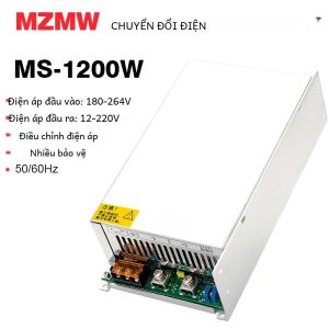 Bộ Nguồn Chuyển Mạch MZMW MS-1200W Điện Áp Vào 180V-264V AC/DC Điện Áp Ra Điều Chỉnh Được 12V-220V Đầu Ra Đơn Công Suất Cao 1200W SMPS