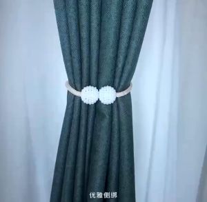 1PCS Magnetic Curtain Pearl Ball Curtain Tiebacks Tiebacks Clips Decorative Rope Hold Back Tie Curtain Decoration
