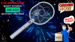 Raket Nyamuk Listrik 2 in 1 Kawachi RN-933 Dengan Senter LED Mosquito Racket Tenaga Super Kuat Rechargeable Battery Basmi Nyamuk Penyebab Demam Berdarah Bunuh Perangkap Jebakan Lalat dan Serangga Kecil Lainnya Laz COD Bisa Bayar di Tempat Graha Mart