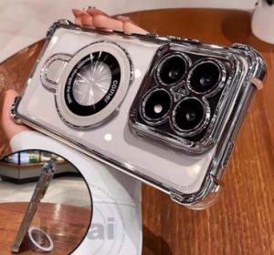 Trường hợp Xiaomi 15 t 15 t 15 t Pro 15tpro 2025 Vỏ có nam châm đứng chủ mềm trong suốt chống sốc sang trọng thiết kế mới