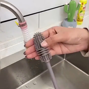 Cây cọ vệ sinh bình nước dụng cụ chà rửa chai lọ bình sữa đa năng bàn chải silicon vệ sinh cốc ly có tay cầm dài