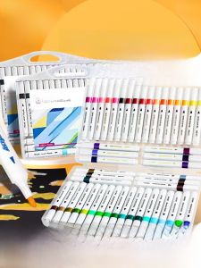 Deli Acrylic Markers Non-toxic Water Washable Art Supplies 24 Colors Student Special Brush Pens for Drawing And Coloring