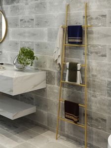 Nordic Ladder Towel Rack Floor-Mounted No-Drilling Bathroom Storage Shelf Bathroom Holder Organizer Clothes Hanger Black