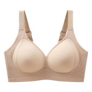 MiiOW | เสื้อชั้นในไร้ตะเข็บสำหรับผู้หญิง ยกกระชับหน้าอกเล็ก ป้องกันการหย่อนคล้อย ขนาดใหญ่ เสื้อชั้นในไร้โครง ทรง U ระบายอากาศได้ดี