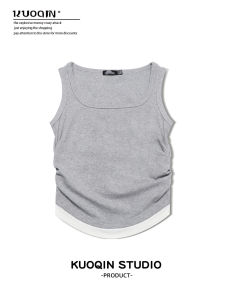 Elegant Pure Cotton U-Neck Strap Vest Women Summer 2025 New Style Sport Sleeveless Tank Top Outerwear Youth Fashion Trend