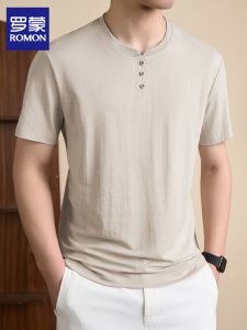 ROMON | Summer Breathable Thin Mens T-shirt Loose
