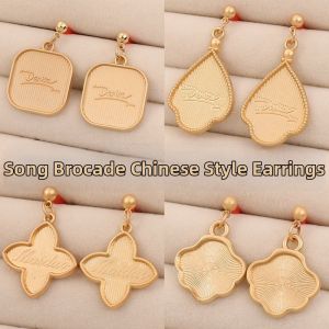 DIY Handmade Embroidered Earstud Base Vintage and Chinese Style Earrings