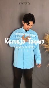 Baju Muslim Taqwa Koko Mahabbah Pria Dewasa Lengan Panjang Ukuran L dan XL Bahan Katun Adem Motif Bordir
