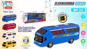 Smile - Mainan Mobil Luxury Bus Berjalan Bump and Go Ada Lampu dan Musik / School Bus / City Bus