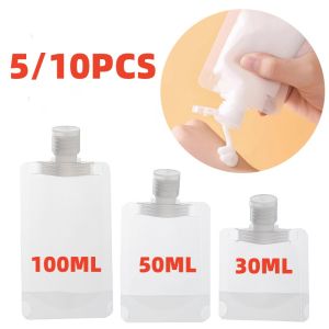 30/50/100ml Refillable Packaging Bags Travel Essentials Lotion Cosmetics Shampoo Shower Gel Portable Bags Makeup Fluid Bottles