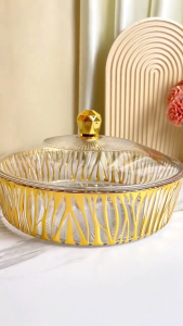 Nampan Buah Tema Elegan dengan Tutup - Keramik Warna Lemon Yellow