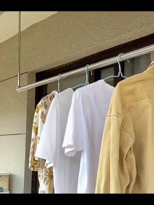 Giá phơi quần áo ban công có thể gấp lại thanh phơi có thể điều chỉnh tiết kiệm không gian