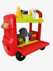 ของเล่น รถขายแฮมเบอร์เกอร์ มีล้อเข็นได้ มีเสียงมีไฟ Fast Food Cart