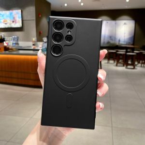 CrashStar MagSafe Soft Silicone Shockproof Phone Case For Samsung Galaxy Note 20 Ultra S24 S23 S22 Ultra S23 + S22 Plus Wireless Charging Phone Casing With Velvet Inside Cover With Full Cover Lens Camera Protection Hot Sale