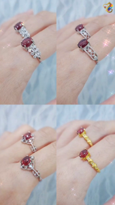 Collection Grade Red Garnet Titanium Adjustable Rings (7 Designs)