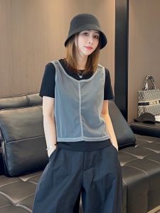 Black Short Sleeve Womens T-shirt Summer Hot Sale Unique Design Single Piece Super Beautiful round Neck Other Material 100%