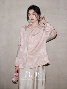 JK＆JS | Silk Like Brocade Traditional Style Blouse