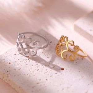 SKYRIM แหวนรูปผีเสื้อกลวงไทเทเนียมสแตนเลสแหวนเหล็กสำหรับผู้ชายและผู้หญิงแหวนรูปกังหันเครื่องประดับสำหรับเพื่อน