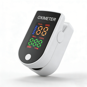JUSTLANG Fingertip Pulse Oximeter With Case Portable 4 Color Blood Oxygen Saturation Monitor LED Display Fingertip Oximeter SPO2