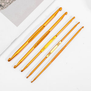 Aluminum Double End Crochet Hooks Handicraft Gold Multisize Knitting Needles Crocheting Hooks Hand Weave Tool
