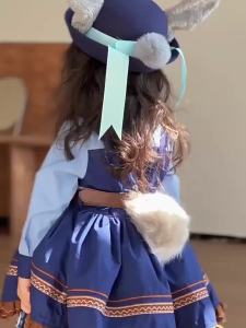 Judy Rabbit cos Clothes Girls Suit Dress Autumn and Winter Birthday JK Lolita Children Princess Dress