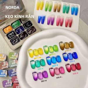 Keo Dán Móng Tay Dạng Gel Thủy Tinh 9 Màu Độ Bám Dính Cao Bán Đặc Dùng Cho Tiệm Nail Chống Lem Đóng Hộp